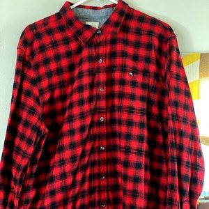 Men's Copper & Oak Supply Red and Black Flannel Shirt - XL